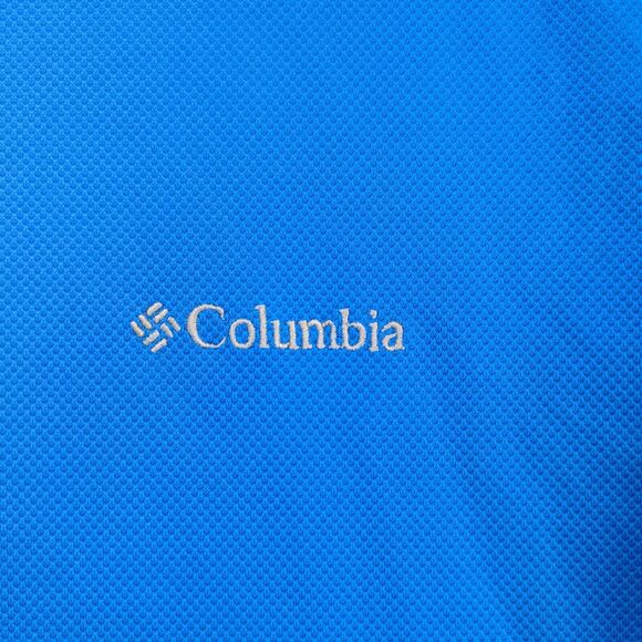 Columbia Omni-Shade Men's Polo Shirt Blue XL Short Sleeve Sun Protection - Picture 4 of 14